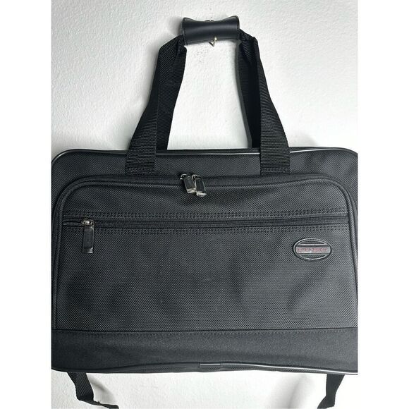 Luro Black Computer Laptop Bag with Handle and Strap - Picture 2 of 11